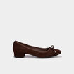Ballerines su&eacute;dine &agrave; talons carr&eacute;s marron fonc&eacute; femme