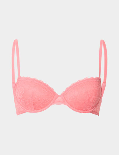 Soutien-gorge corbeille paddé dentelle vieux rose femme