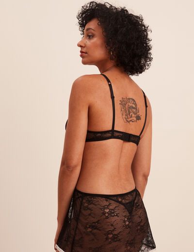 Combinette avec laçage en dentelle noir femme