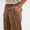 Bermuda short cargo poches &agrave; rabat coton marron fonc&eacute; homme