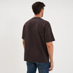 T-shirt col rond coupe relax coton &eacute;pais marron fonc&eacute; homme