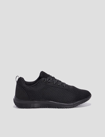Baskets running à lacets noir femme