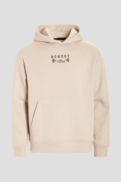 Gilet à capuche hoodie sable homme
