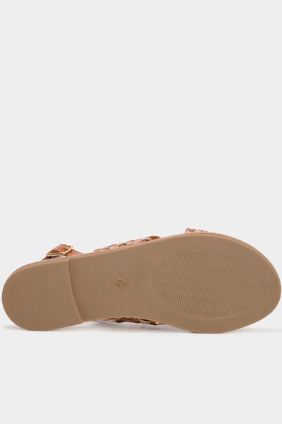 Sandales brides tress&eacute;es crois&eacute;es multicolore femme