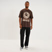 T-shirt manches courtes coton Nirvana marron fonc&eacute; homme