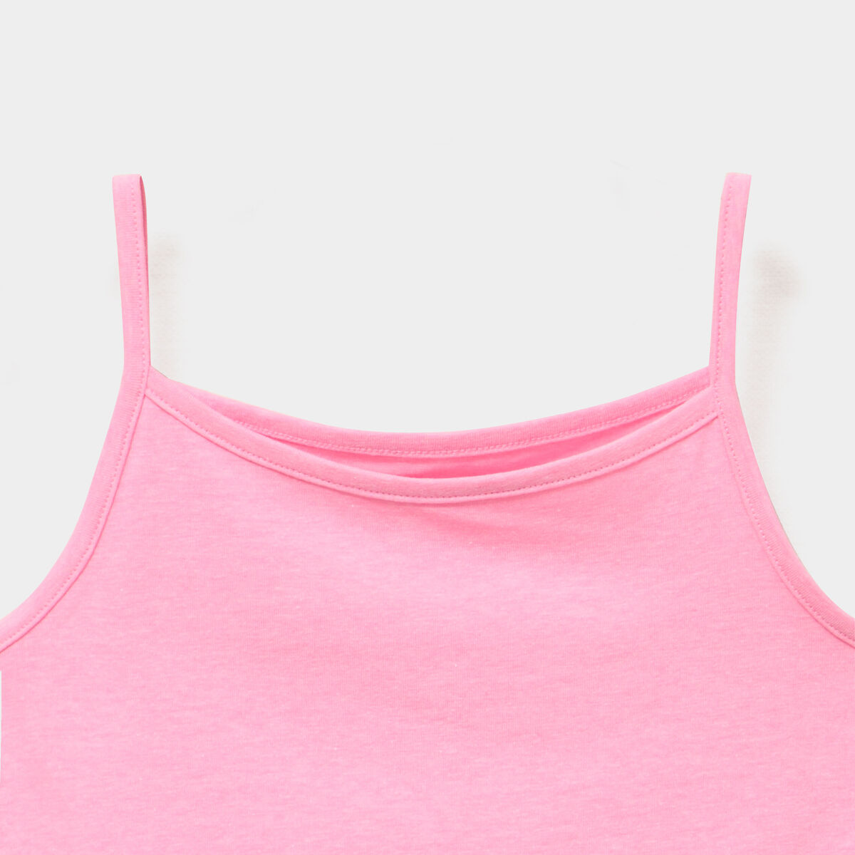 D&eacute;bardeur bretelles fines en coton rose fluo fille