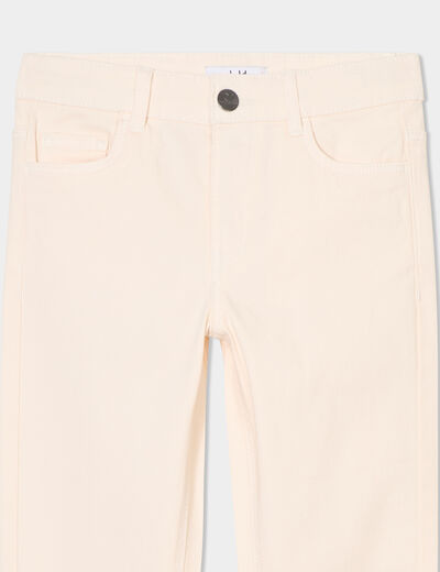 Pantalon skinny 5 poches coton creme fille