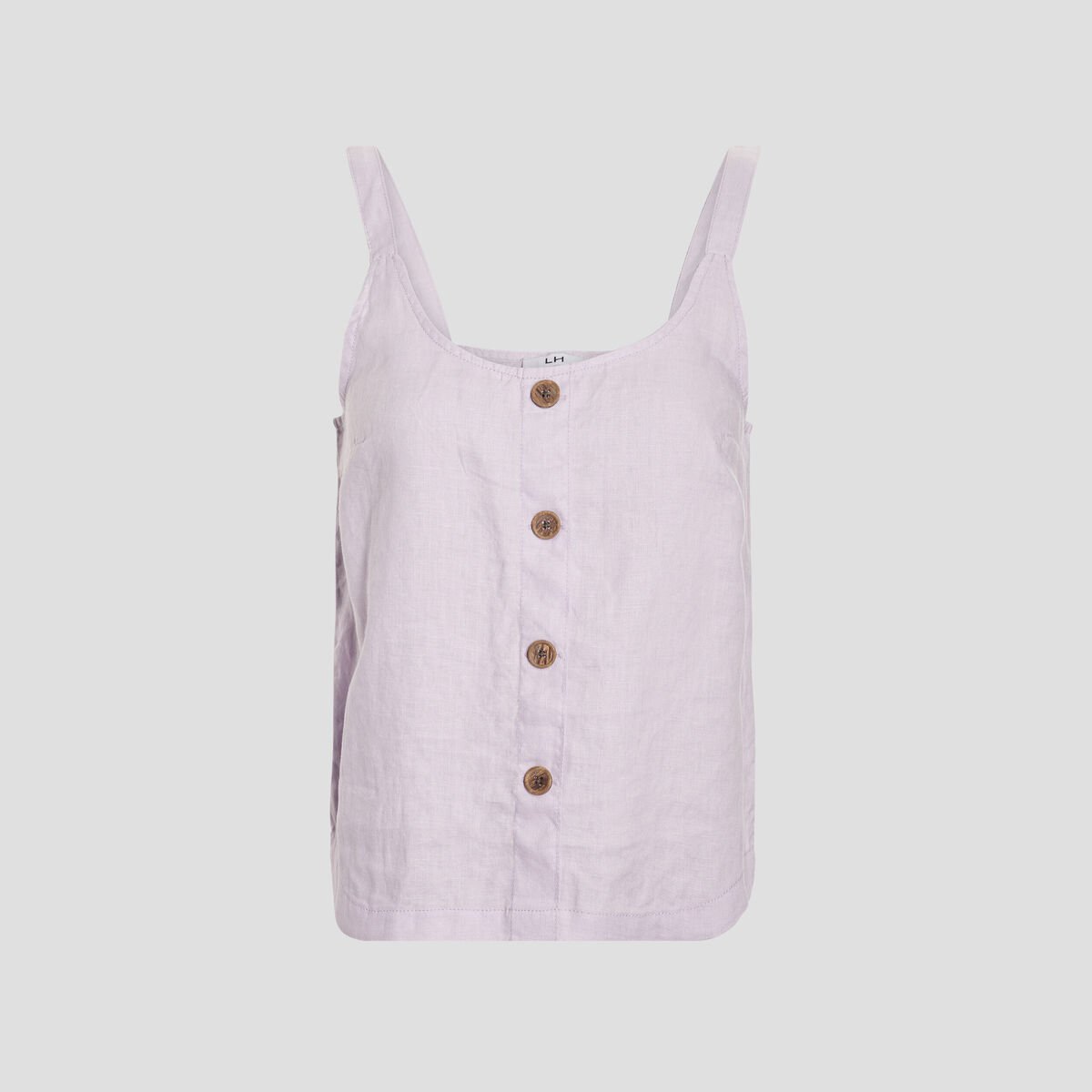 Blouse en lin bretelles larges parme femme