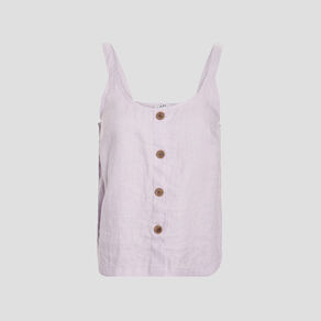 blouse en lin bretelles larges parme femme Blouse en lin bretelles larges parme femme