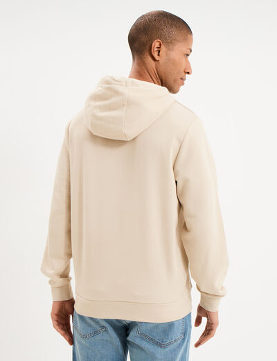 Sweat hoodie molleton &agrave; capuche Kappa ivoire homme