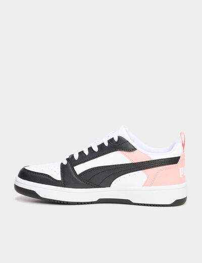 Tennis &agrave; lacets Puma Rebound V6 orange corail fille