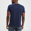 T-shirt droit en coton manches courtes bleu marine homme