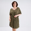Robe plumetis cordon taille vert kaki femme grande taille