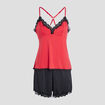 Ensemble pyjama 2 pièces rouge femme