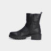 Bottines motardes crantées avec brides noir femme