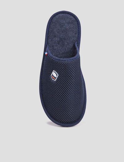 Chaussons mules bleu marine homme