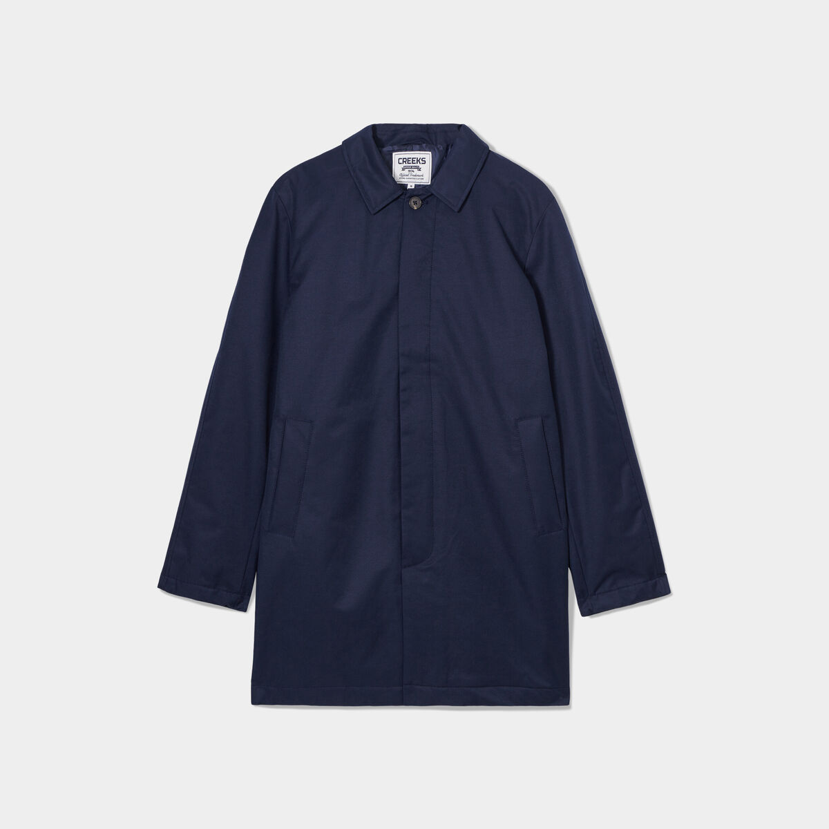 Parka longue boutonnée Creeks bleu marine homme