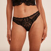 Tanga en dentelle noir femme