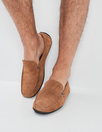 Mocassins en cuir sable homme