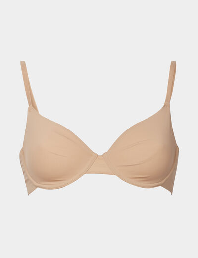 Soutien-gorge corbeille microfibre sable femme