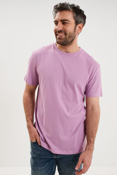 T-shirt droit en coton manches courtes parme homme