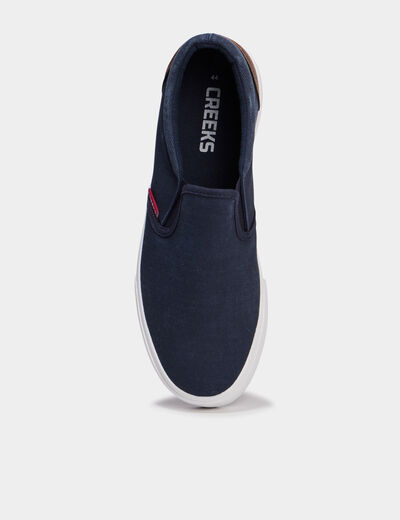 Tennis basses en toile bleu marine homme