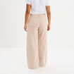 Jeans large taille haute coton sable femme