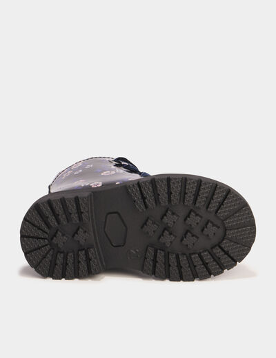 Boots crant&eacute;es &agrave; lacets noir b&eacute;b&eacute; fille