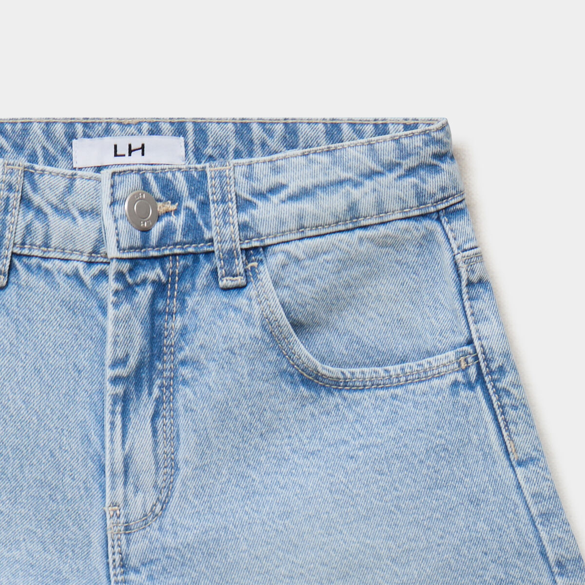 Short en jean taille ajustable coton denim bleach fille