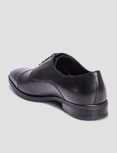 Derbies à lacets en cuir noir homme