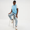 Pull sans manches col rond bleu clair femme