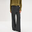 Pantalon large taille haute milano gris femme