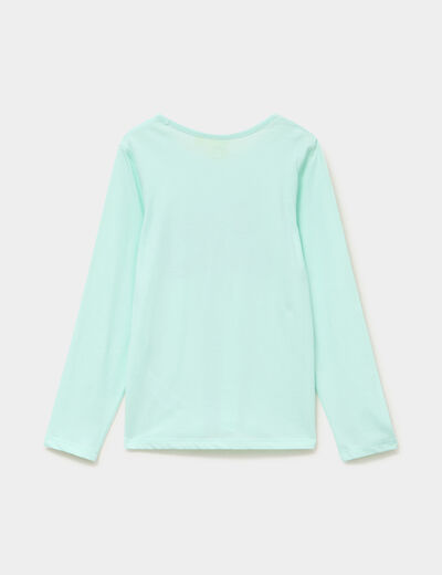 Ensemble pyjama 2 pi&egrave;ces coton Stitch vert clair fille