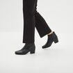 Bottines en cuir &agrave; talons 4 cm noir femme
