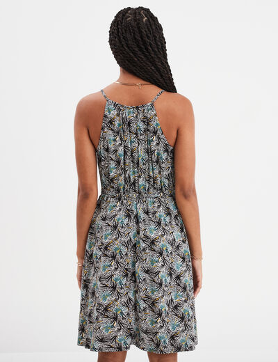 Robe droite à bretelles noir femme