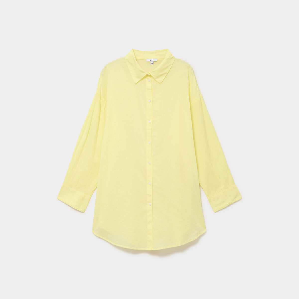 Robe chemise de plage voile de coton jaune femme