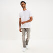 Jeans denim straight 5 poches denim gris homme