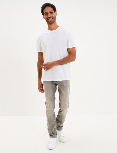 Jeans denim straight 5 poches denim gris homme