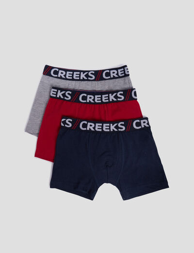 Lot 3 boxers Creeks rouge garçon