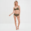 Soutien-gorge push up micro dentelle vert kaki femme