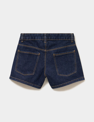 Short en jean taille ajustable coton denim brut fille