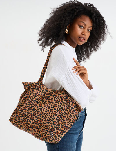 Sac shopper avec anses sable femme