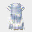 Robe courte &eacute;vas&eacute;e manches courtes coton ecru fille