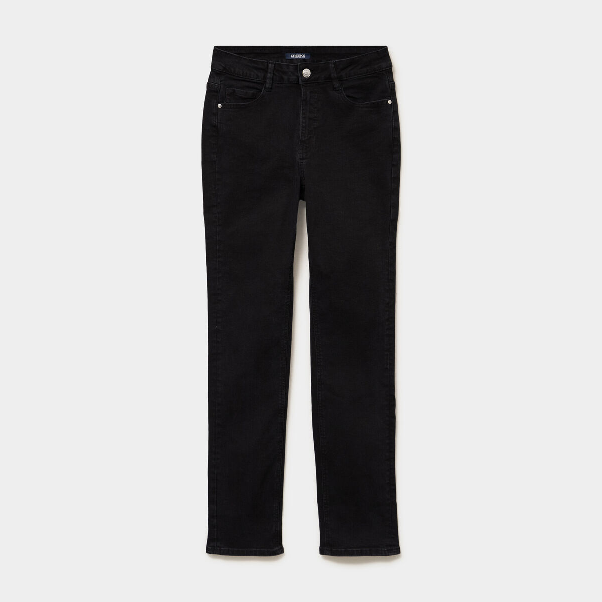 Jeans regular 5 poches coton denim noir femme