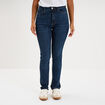 Jeans slim taille haute denim brut femme
