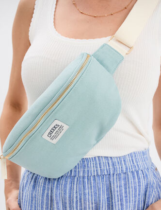 Sac banane bandoulière ajustable vert pastel femme