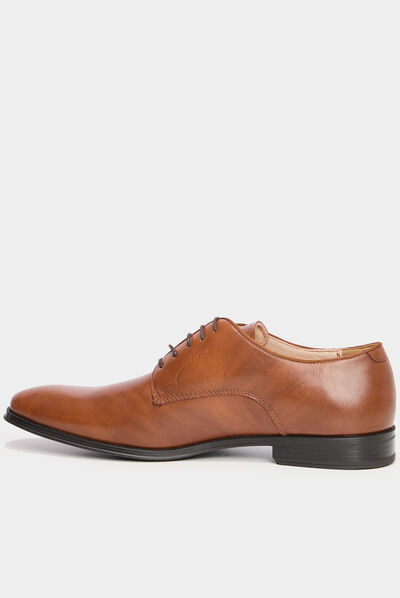 Derbies à lacets marron cognac homme