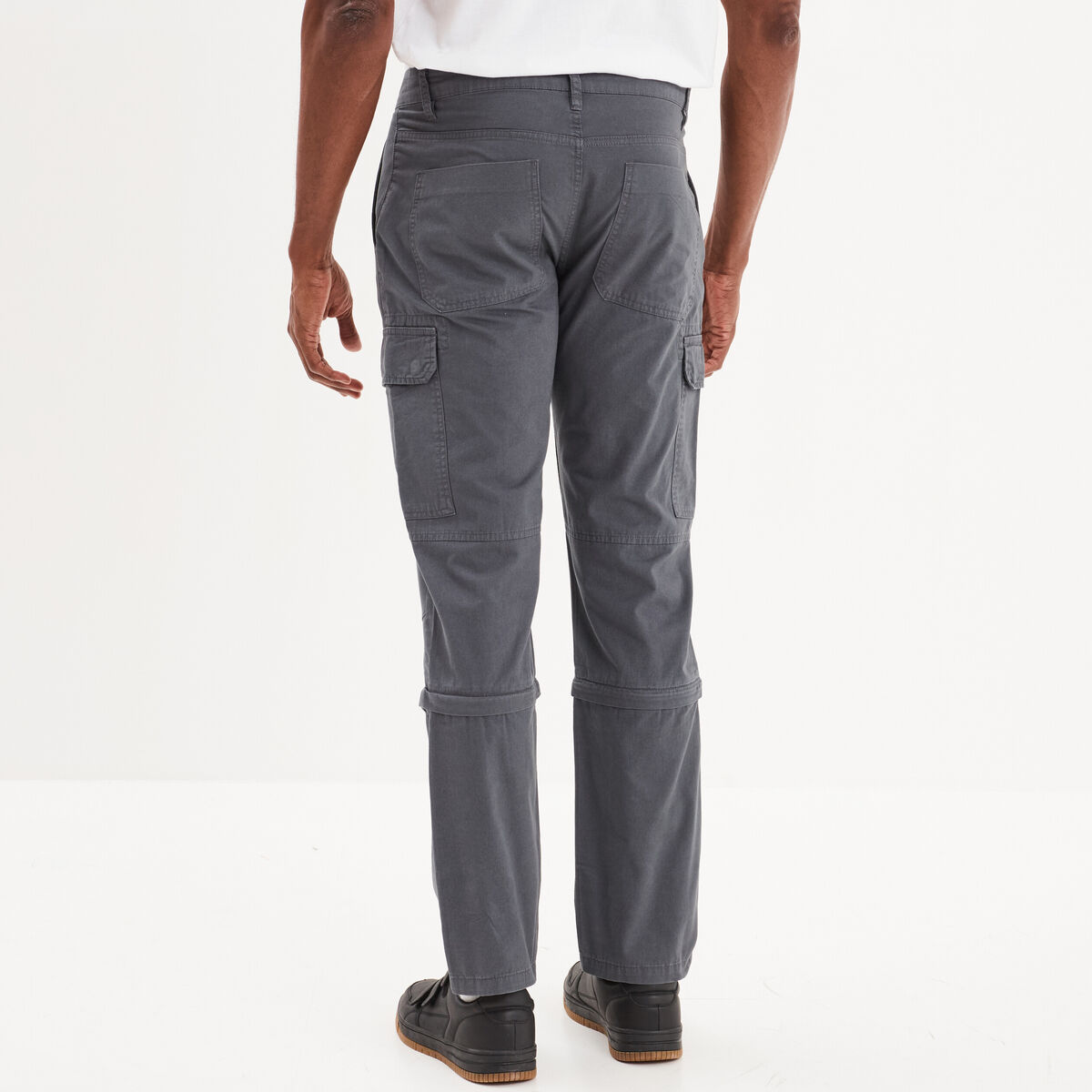 Pantalon longueur modulable cargo gris foncé homme