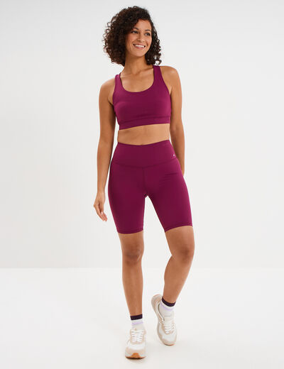 Brassi&egrave;re de sport dos nageur violet fonc&eacute; femme
