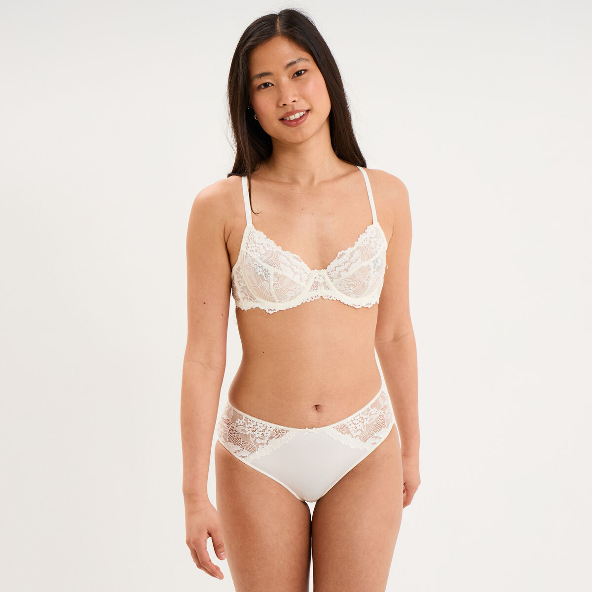 Soutien-gorge embo&icirc;tant dentelle blanc femme